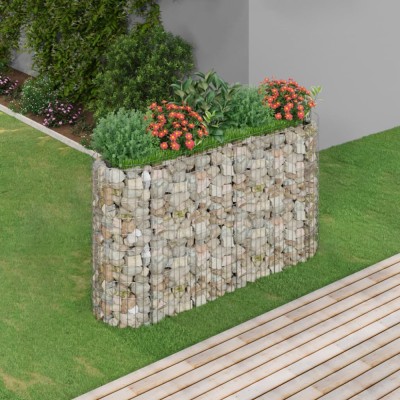vidaXL Strat &amp;icirc;nălțat gabion, 190x50x100 cm, fier galvanizat 152033 foto