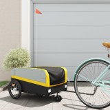 VidaXL Remorcă pentru biciclete, negru și galben, 45 kg, fier