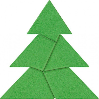 Joc inteligenta IQ game din piatra Christmas Tree, 8 x 8 cm, 5 piese foto