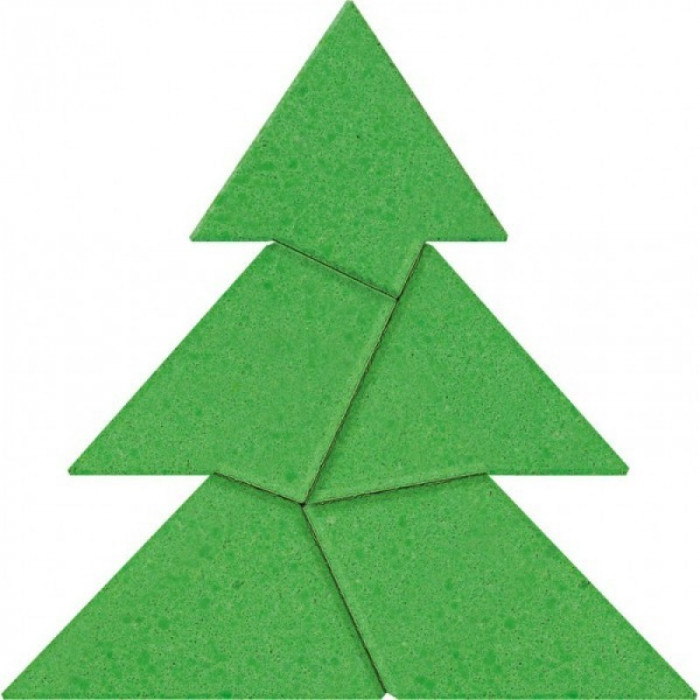 Joc inteligenta IQ game din piatra Christmas Tree, 8 x 8 cm, 5 piese