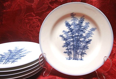 SET FARFURII PORTELAN JAPONEZ CU COBALT - FARFURII DESERT 17 CM foto