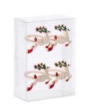 Set 4 inele servetele masa Craciun Reni 14x10x4.5cm