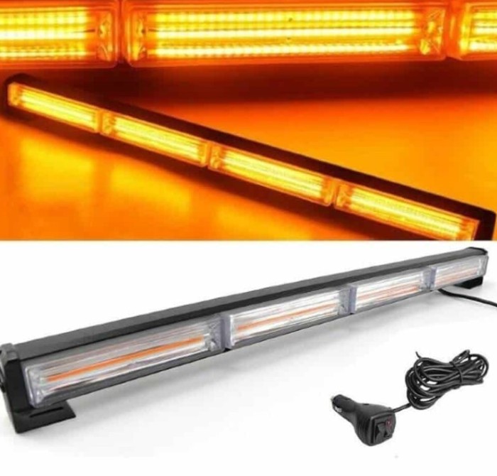 Bara girofar 4 COB 72W, functii stroboscop, 12-24V cu buton