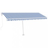 Copertina automata cu LED&amp;senzor vant, albastru&amp;alb, 500x350 cm