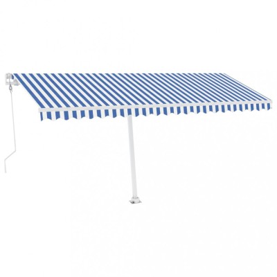 Copertina automata cu LED&amp;amp;senzor vant, albastru&amp;amp;alb, 500x350 cm foto