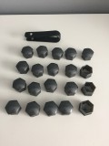 Capace Prezoane Roata 21mm GRI, 20 Bucati + Cleste Extractie, Plastic Durabil, Protectie Roti Auto