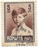 Mihai I, format mare, fara filigran (uzuale), 1928 - 5 L, obliterat, Regi, Stampilat