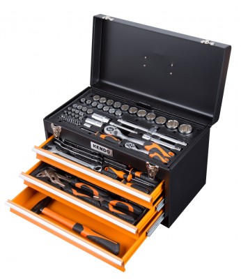 Set de scule complet cu unitati de depozitare a sculelor, pentru utilizare in atelier sau garaj, 4 tavi, 86 bucati WeldLand Equipment foto