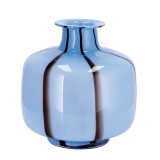 Cumpara ieftin Vaza flori sticla albastra neagra 20 x 21 cm