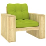 vidaXL Scaun de grădină cu perne verde aprins, lemn de pin tratat 3065752