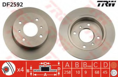 Disc frana NISSAN PRIMERA (P11) (1996 - 2001) TRW DF2592 foto