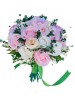 Buchet mediu personalizabil cu trandafiri, mini bujori si floarea miresei (Alb, Roz, Verde), Eventissimi&reg;