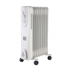 Radiator electric cu ulei Well, 2500 W, 13 elementi, 3 trepte, termostat reglabil, portabil, Alb