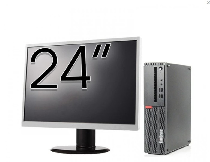 Pachet Calculator Refurbished LENOVO ThinkCentre M910s SFF, Intel Core i5-6500 3.20GHz, 8GB DDR4, 256GB SSD + Monitor 24 Inch + Windows 10 Home NewTec