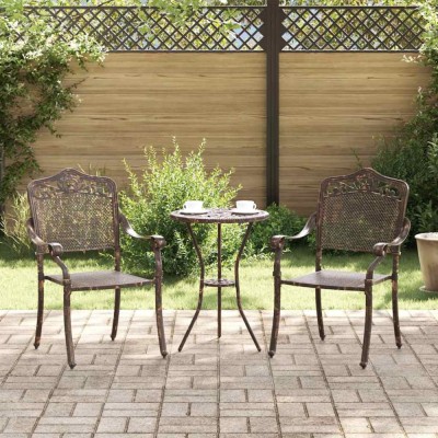 vidaXL Scaun pentru Grădină 2 pcs Bronz 55 x 56.5 x 91cm Aluminiu 42002378 foto
