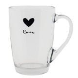 Cumpara ieftin Cana sticla Inimioara 11x8x11 cm, 300 ml