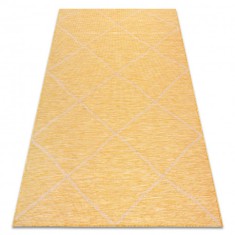 Covor SISAL PATIO 3075 Caro țesute plate galben / bej, 78x150 cm