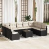 Set de canapele pentru grădină cu pernă 10 pcs Maro, Crem
