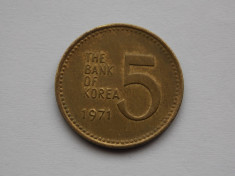 5 WON 1971 COREEA DE SUD foto