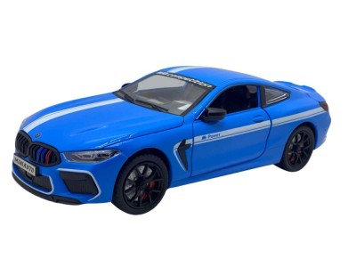 Macheta Bmw M8 albastru 1:24 replica deschide toate usile- sunet si lumini foto