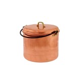 Oală cupru cu arc fier 24 cm 8L - Perfectă pentru &icirc;năbușit, fierbere, prăjit