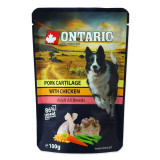 ONTARIO DOG pungă de cartilaj de porc cu pui &icirc;n supă 100 g