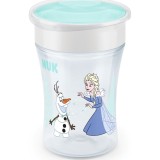 Cana pentru bebelusi NUK Magic Frozen Printese, 230 ml, 8 luni+, fabricata din polipropilena, fara BPA