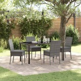 Cumpara ieftin Set de masă pentru grădină 5 pcs Gri Rattan poli