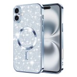 Husa premium iPhone 16 Techsuit Luxury Glitter MagSafe, bleu
