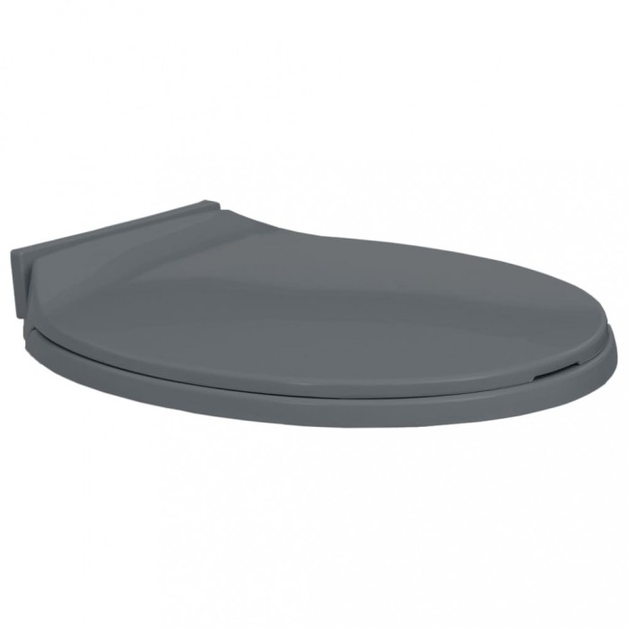 Capac WC cu &icirc;nchidere silențioasă, gri, oval
