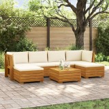 vidaXL Set de canapele de exterior 7 Bucată Maro Lemn Solid de Acacia 3403091