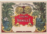 Eticheta Creme de Vanille - Fabrica de bauturi Simon Simeon Leib Majer Bistrita, perioada regalista, ND