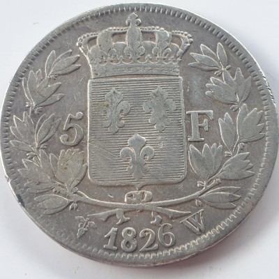 Franța 5 franci / francs 1828 W / Lille argint Carol X foto