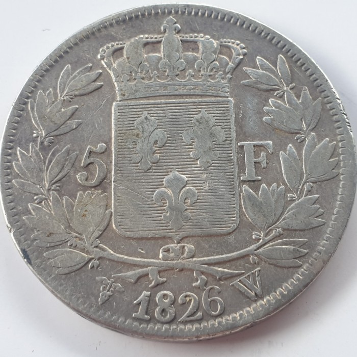 Franța 5 franci / francs 1828 W / Lille argint Carol X