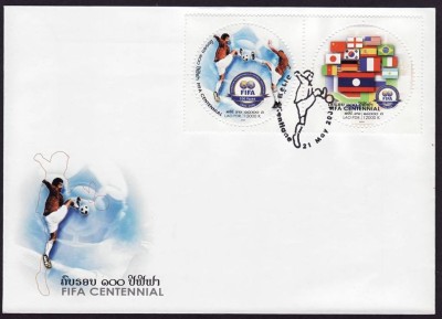 LAOS 2004 FOTBAL FIFA CENTENAR FDC foto