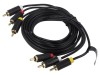 Cablu RCA 3 Mufe Aurit Negru 1.5m, Vention