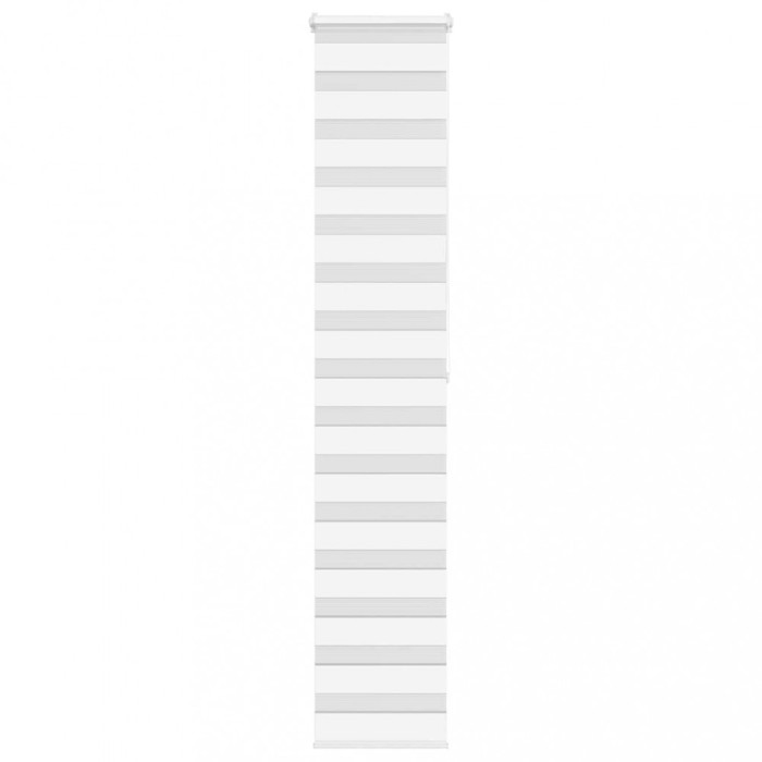 Jaluzea tip zebra alb lățime țesătură 35,9 cm poliester