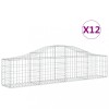 Cosuri gabion arcuite 12 buc, 200x30x40/60 cm, fier galvanizat