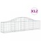 Cosuri gabion arcuite 12 buc, 200x30x40/60 cm, fier galvanizat