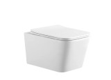 Cumpara ieftin Set Vas WC Suspendat, Model LX-1907, Fara Rama, Rimless, Iesire Orizontala P-Trap, Dimensiuni 525 x 360 x 320 mm, Alb, Ceramica, Capac cu Inchidere Le