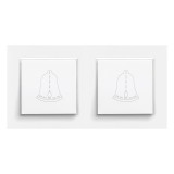 &Icirc;ntrerupător dublu clopot Leziter Nova 101N Alb - Control impulsuri, Montaj &icirc;ncastrat, Design elegant