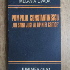 Melania Livada - Pompiliu Constantinescu, un saint-just al opinei critice