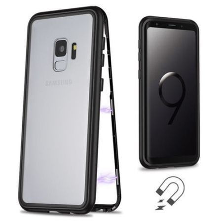 Husa Samsung Galaxy S9 Magnetica 360 Black sticla securizata + folie de sticla