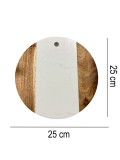 Tocator de bucatarie SanDonna 747 Alb, rotund, 25 x 25 cm