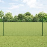 VidaXL Gard din s&acirc;rmă sudată cu 5 st&acirc;lpi U verde 1.4x10 m oțel