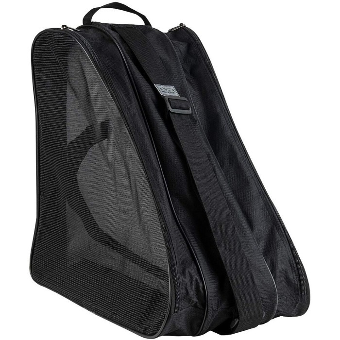 Geanta unisex role-patine, Cu maner si curea reglabila, Reflectorizanta, Black / White