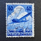 Germania (Deutsches Reich 1936) - Filatelie / Timbru Comemorativ "10 Jahre Lufthansa 1926&ndash;1936 / Aviație" (40Pf Albastru, Obliterat) CLK1