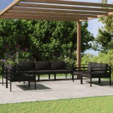 VidaXL Set mobilier de grădină cu perne, 7 piese, antracit, aluminiu