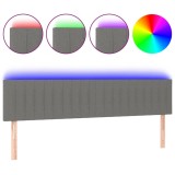 Cumpara ieftin Tablie de pat cu LED, gri inchis, 200x5x78/88 cm, textil