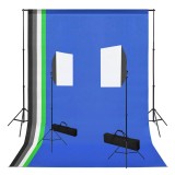 Cumpara ieftin Kit studio foto cu lumini modelatoare si fundaluri